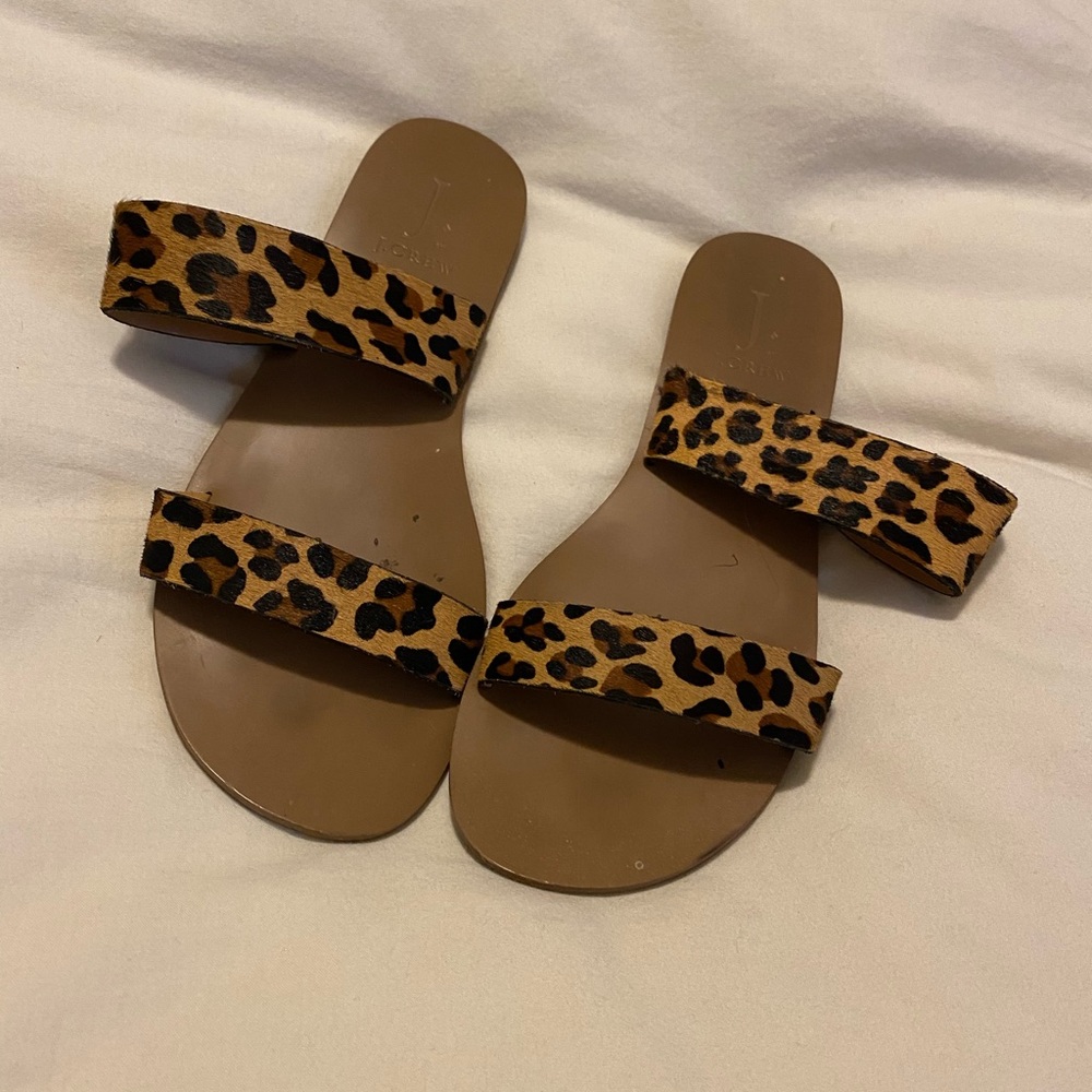 JCrew leopard size 8 sandals